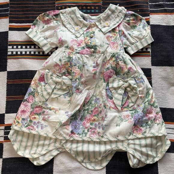 Vintage Sarah Kent Fancy Party Dress. Size 4T. USA. Polycotton. Pockets. 1980's. - Picture 16 of 16